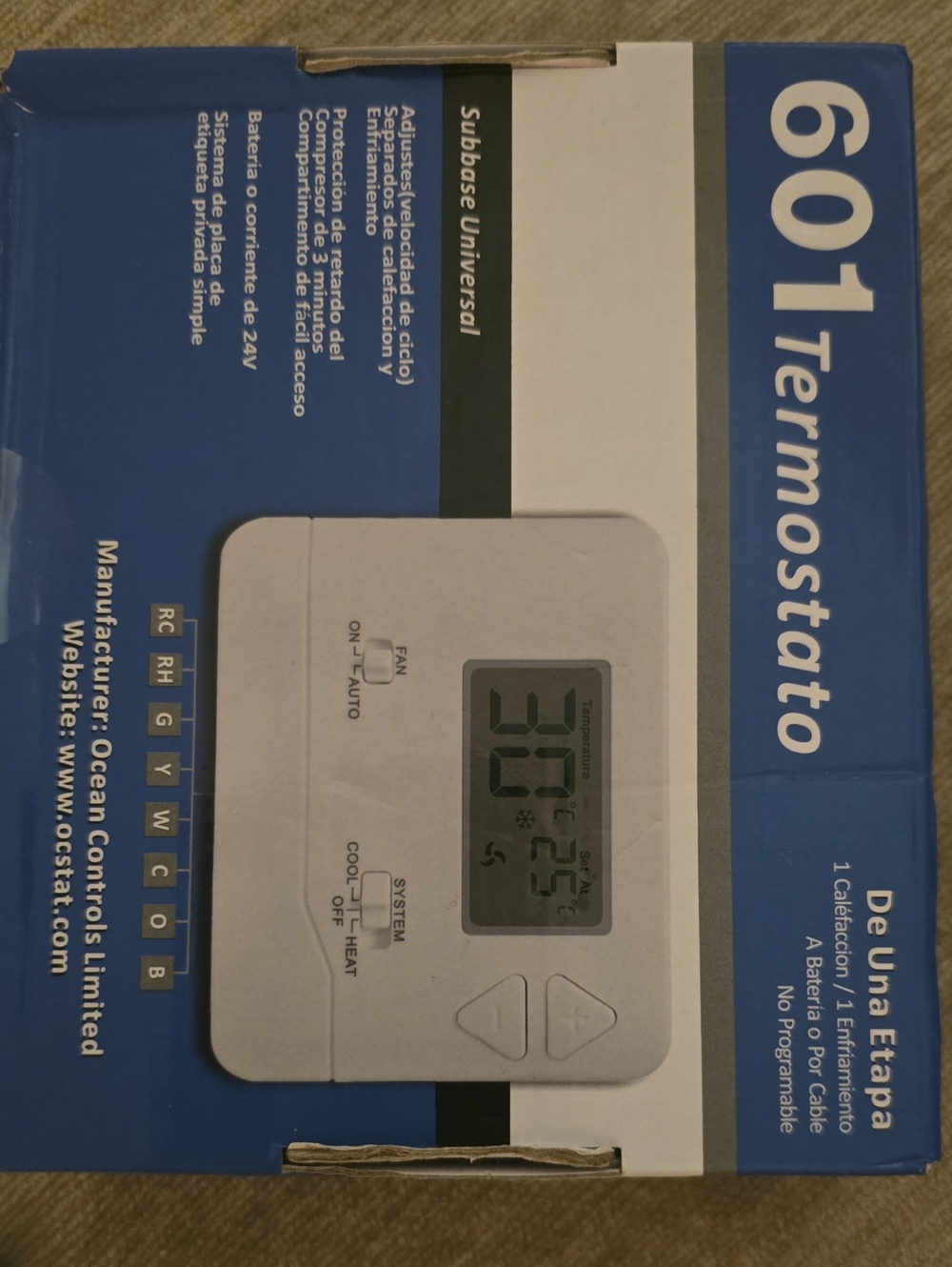 Thermostat Digital Wall Thermostat - White- LCD
